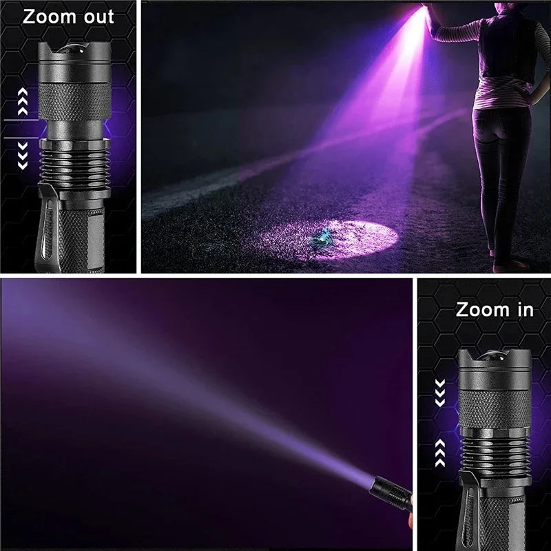 LED UV FLASHLIGHT - ULTRAVIOLET INSPECTION LAMP FOR PET URINE SPOTS AND STAIN DETECTION-SK68 Small Flashlight-Nora Luxe