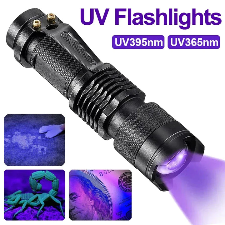 LED UV FLASHLIGHT - ULTRAVIOLET INSPECTION LAMP FOR PET URINE SPOTS AND STAIN DETECTION-SK68 Small Flashlight-Nora Luxe