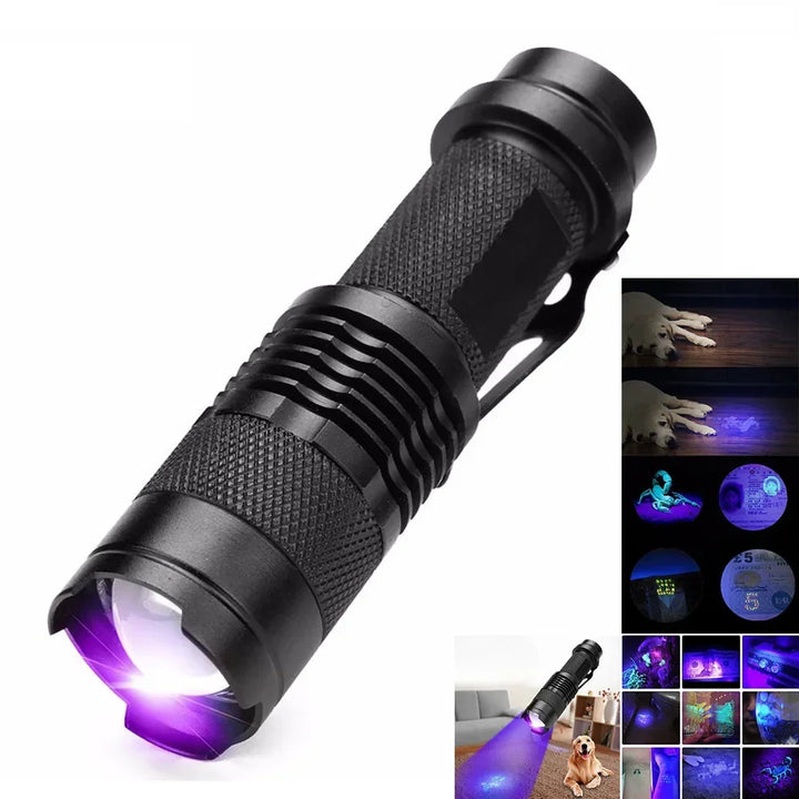 LED UV FLASHLIGHT - ULTRAVIOLET INSPECTION LAMP FOR PET URINE SPOTS AND STAIN DETECTION-SK68 Small Flashlight-Nora Luxe