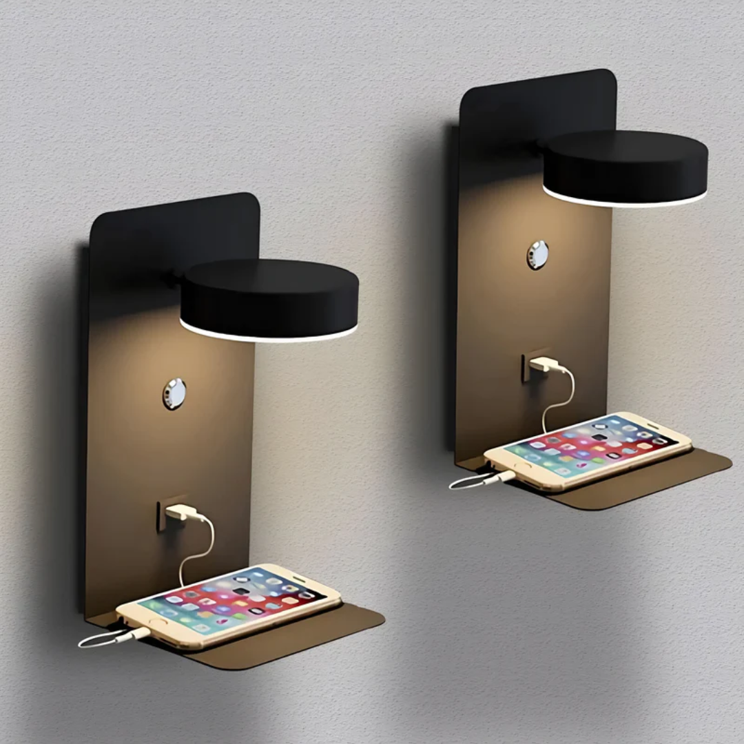 LED Wall Lamp - PowerGlow-Black-EU-Nora Luxe
