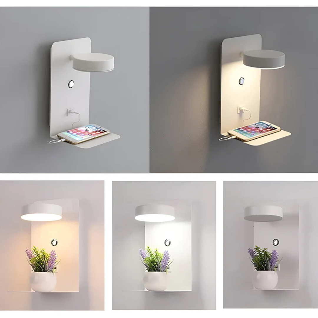 LED Wall Lamp - PowerGlow-Black-EU-Nora Luxe