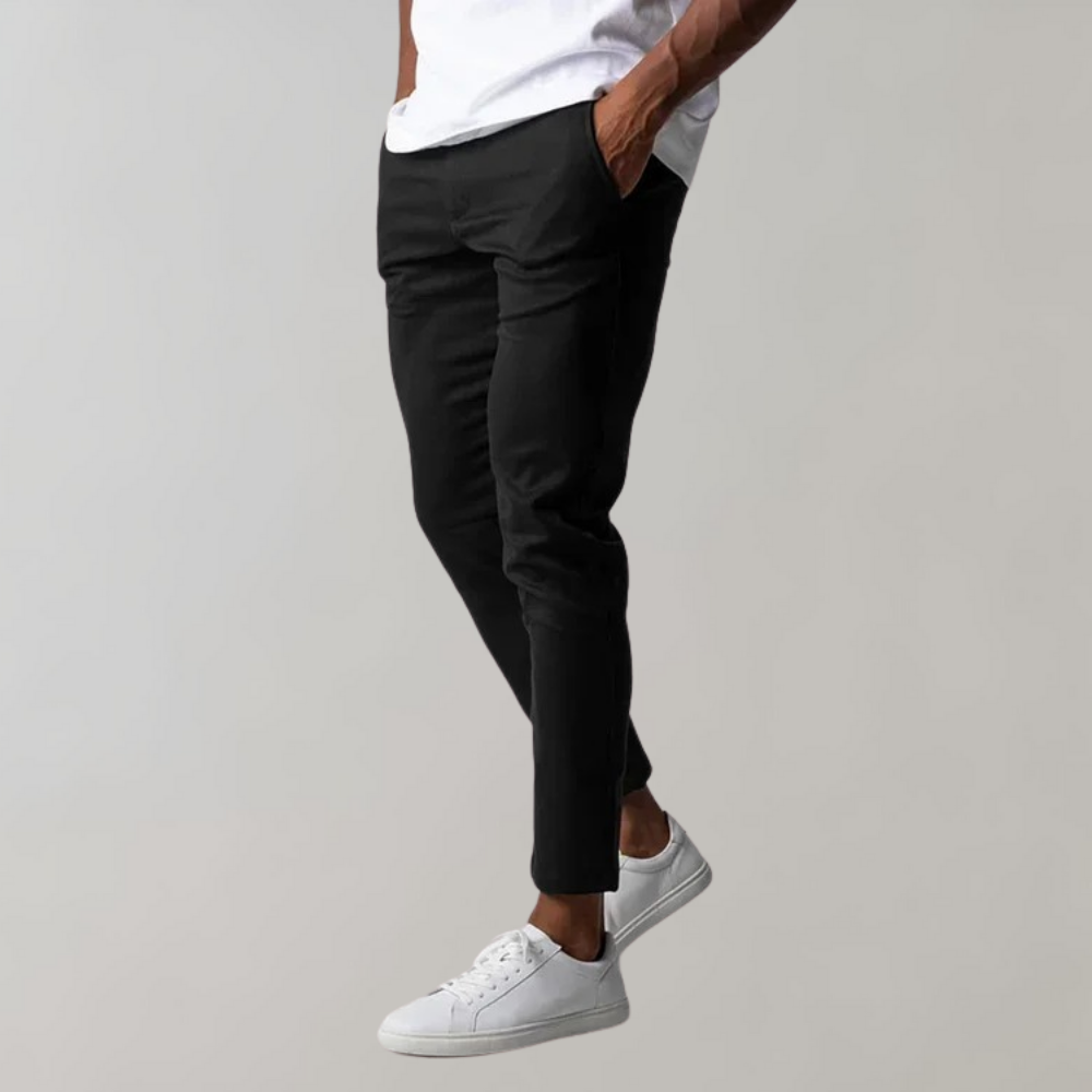 Levi - Casual Chino Trousers for Men-Black-28-Nora Luxe