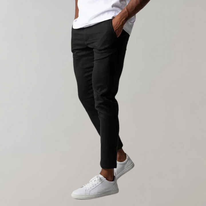 Levi - Casual Chino Trousers for Men-Black-28-Nora Luxe