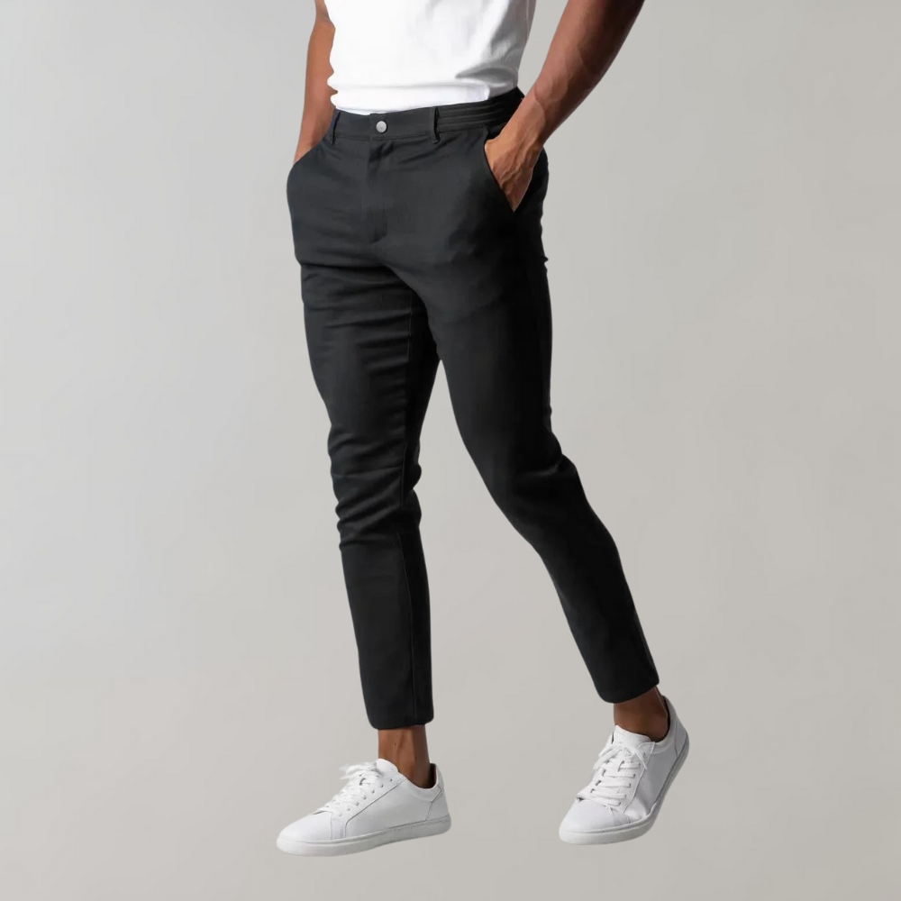 Levi - Casual Chino Trousers for Men-Black-28-Nora Luxe