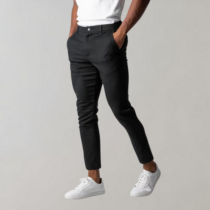 Levi - Casual Chino Trousers for Men-Black-28-Nora Luxe