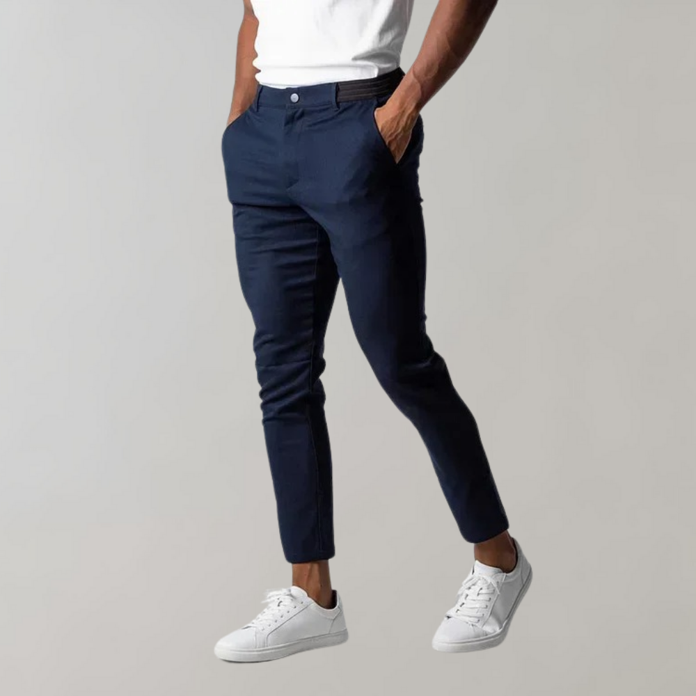 Levi - Casual Chino Trousers for Men-Blue-28-Nora Luxe