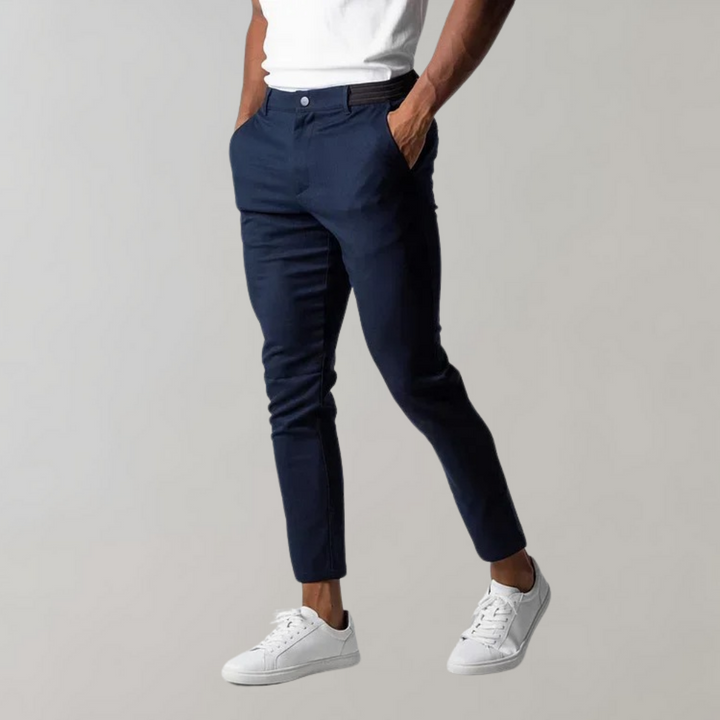 Levi - Casual Chino Trousers for Men-Blue-28-Nora Luxe