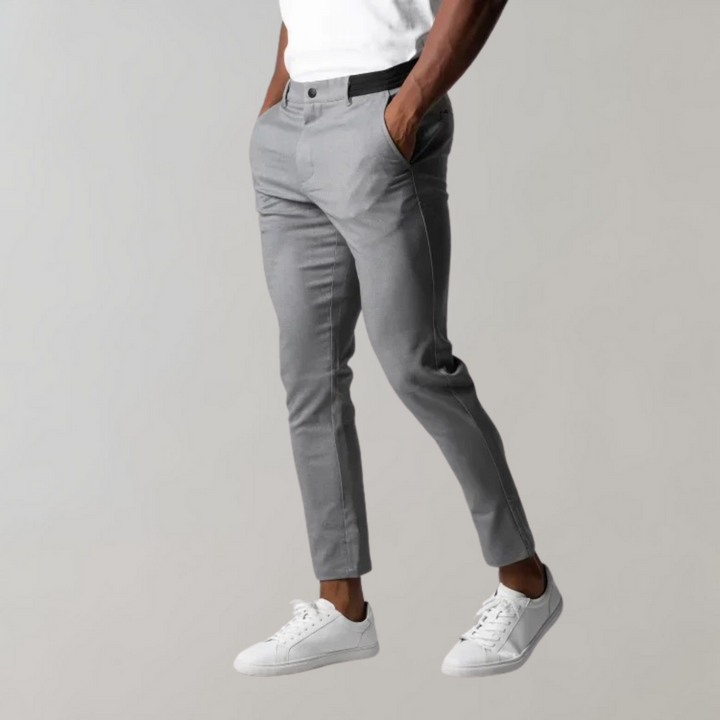 Levi - Casual Chino Trousers for Men-Gray-28-Nora Luxe