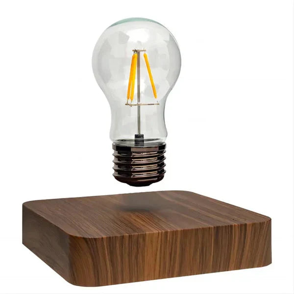 Levitating Light Bulb with Walnut Wood Base - LevitaLux-Circle-Nora Luxe