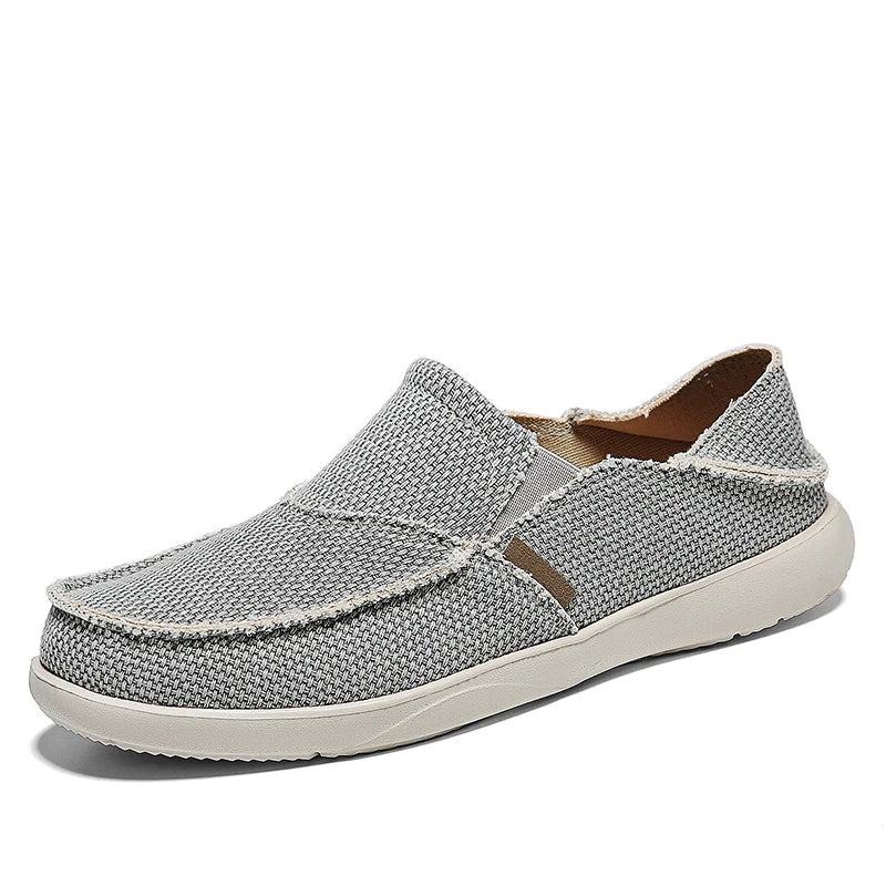 Light canvas slip-ons for men | Breathable summer espadrilles - Niko-Gray-6.5-Nora Luxe