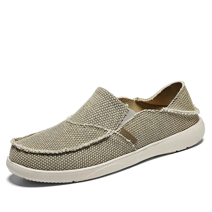 Light canvas slip-ons for men | Breathable summer espadrilles - Niko-Khaki-6.5-Nora Luxe