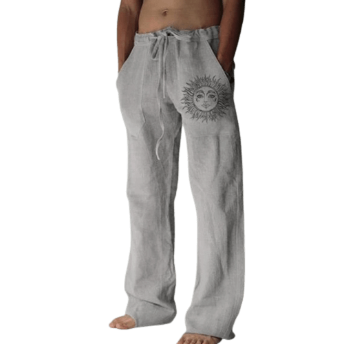Light & comfortable men's summer trousers made of linen – Nilo-Gray-S-Nora Luxe