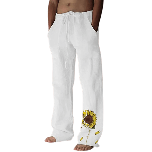 Light & comfortable men's summer trousers made of linen – Nilo-Green-S-Nora Luxe