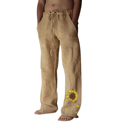 Light & comfortable men's summer trousers made of linen – Nilo-Green-S-Nora Luxe