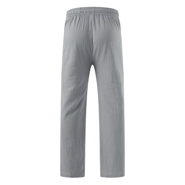 Light & comfortable men's summer trousers made of linen – Nilo-Green-S-Nora Luxe
