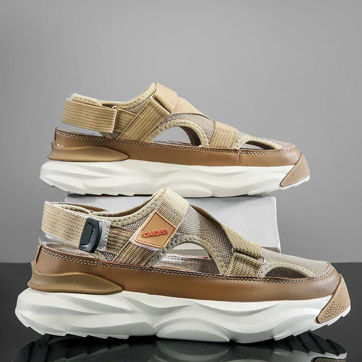 Light EVA summer slippers for women and men with designer look – Elian-Beige-4-Nora Luxe