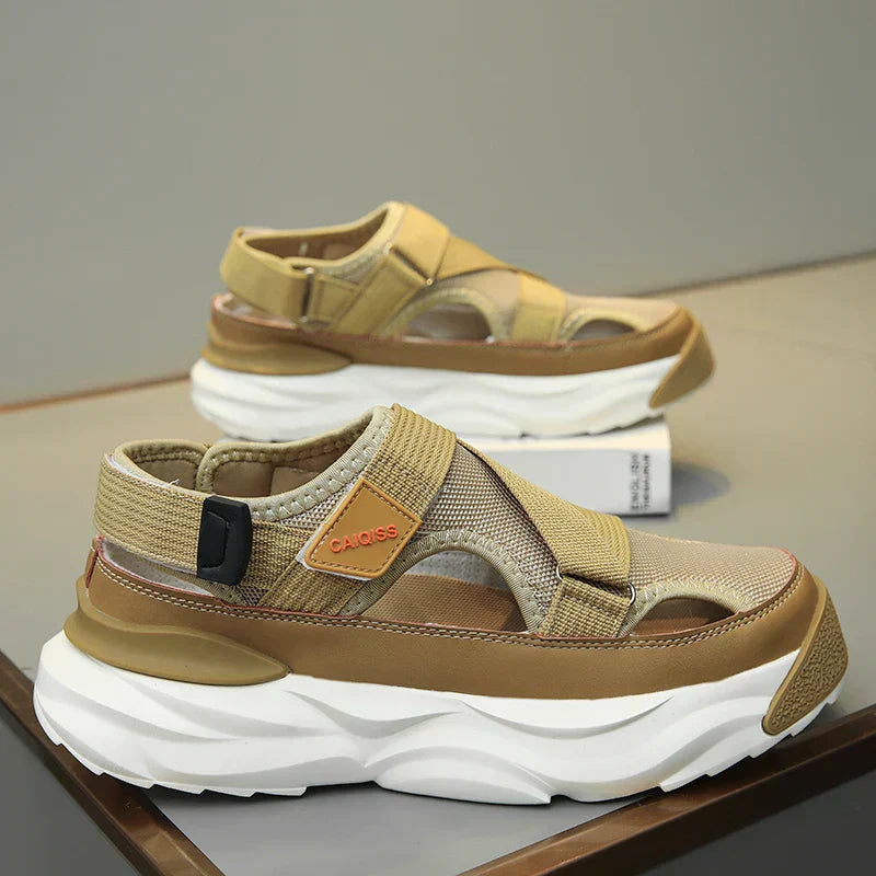 Light EVA summer slippers for women and men with designer look – Elian-Beige-4-Nora Luxe