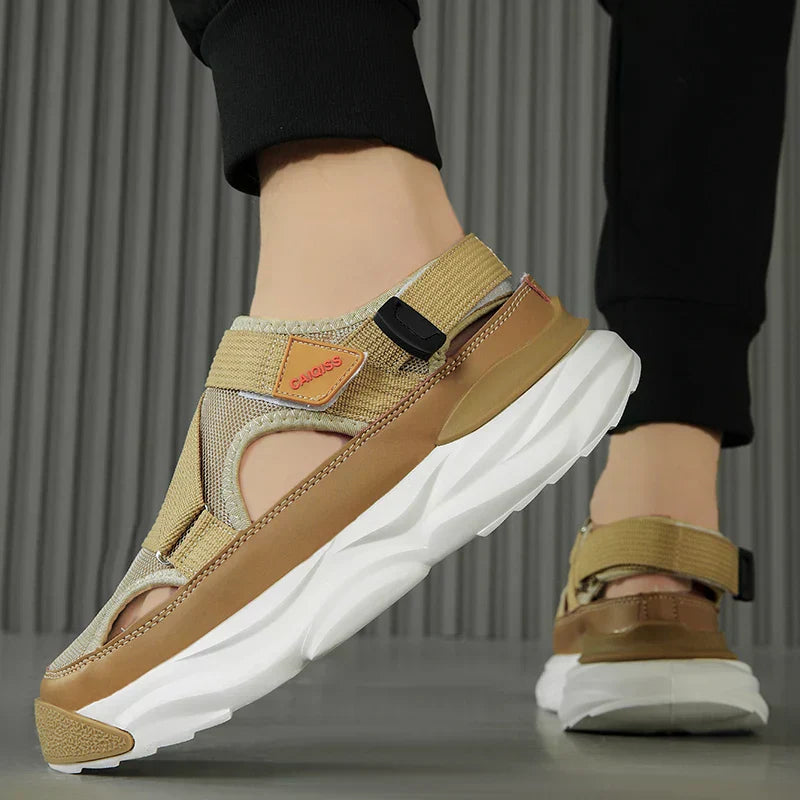 Light EVA summer slippers for women and men with designer look – Elian-Beige-4-Nora Luxe