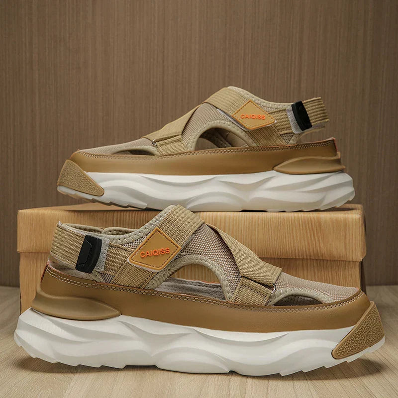 Light EVA summer slippers for women and men with designer look – Elian-Beige-4-Nora Luxe