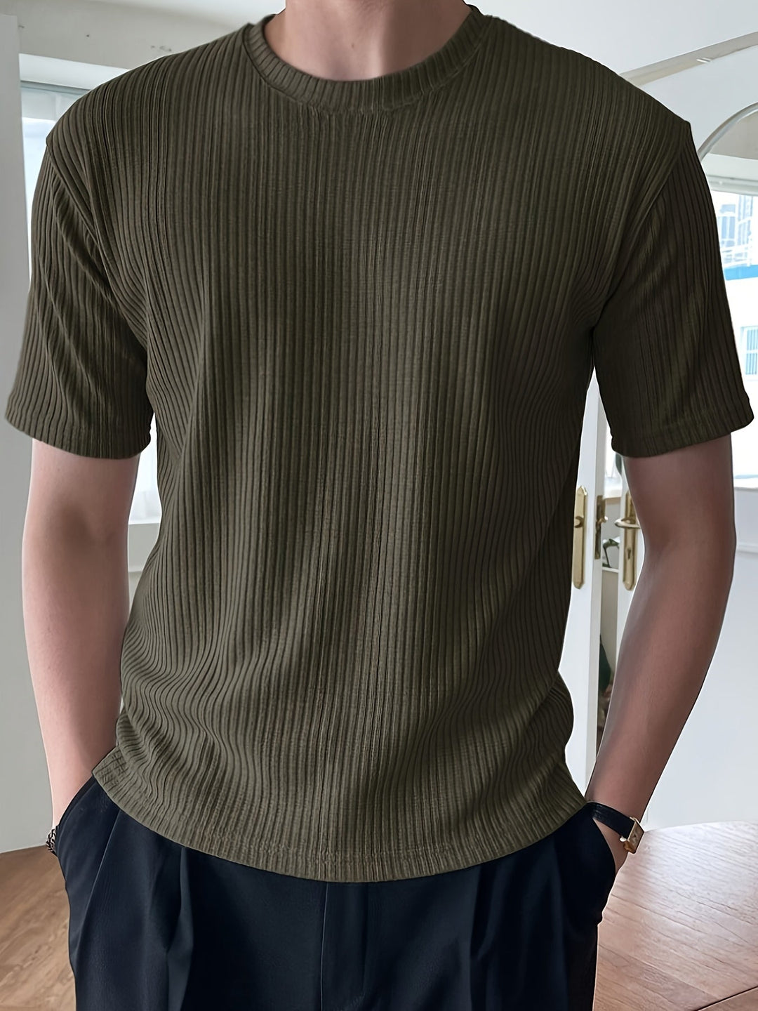 Light Green Men's T-shirt - Milan-S-Nora Luxe