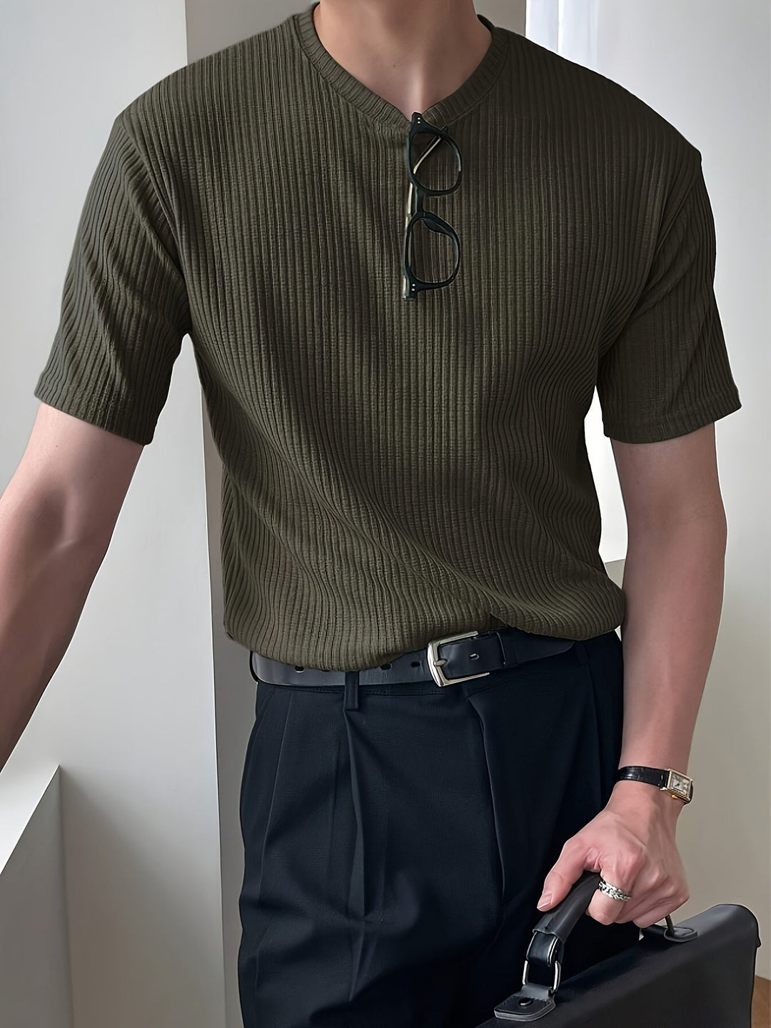 Light Green Men's T-shirt - Milan-S-Nora Luxe