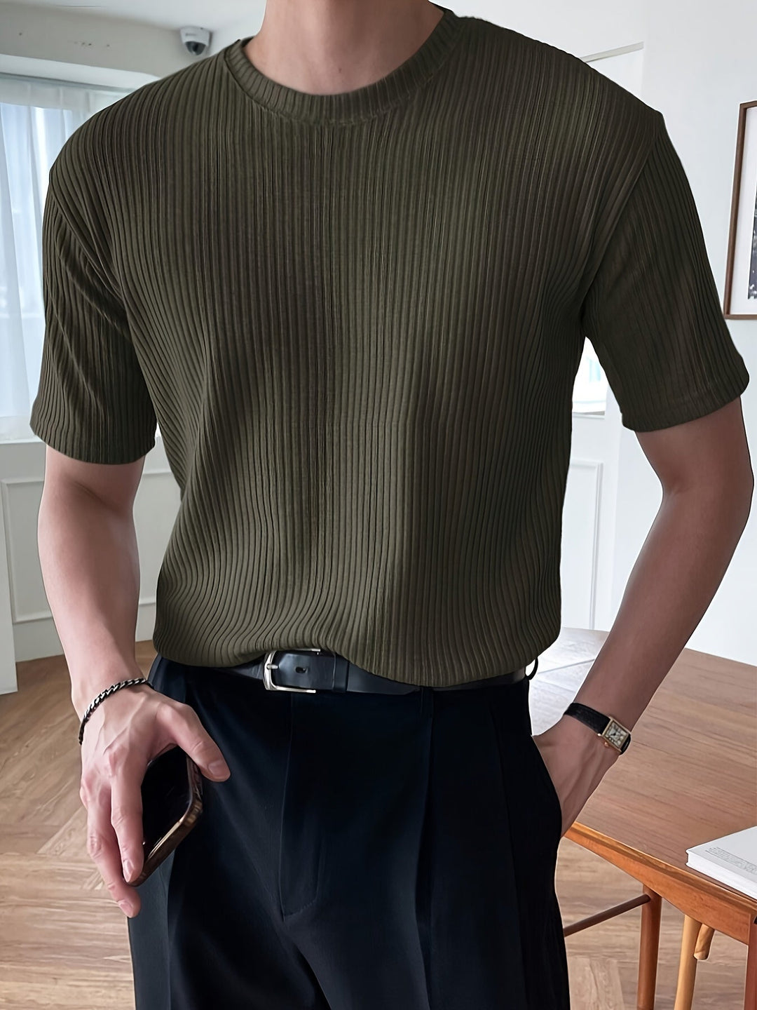Light Green Men's T-shirt - Milan-S-Nora Luxe