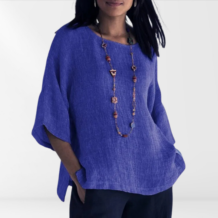 Light Ladies Shirt with Long Sleeves – Mae-Blue-S-State of Style