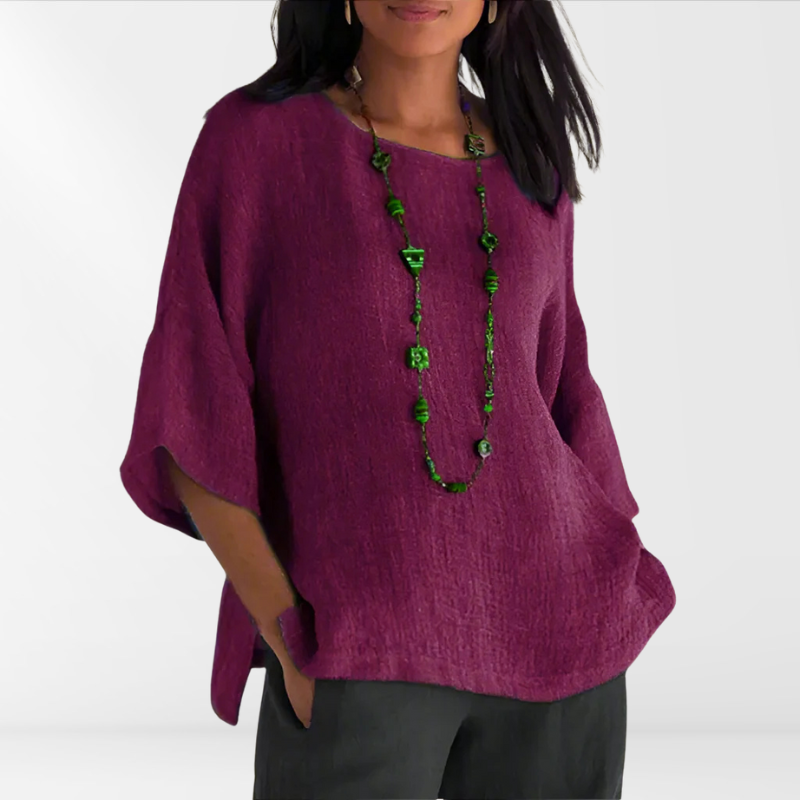Light Ladies Shirt with Long Sleeves – Mae-Purple-S-State of Style
