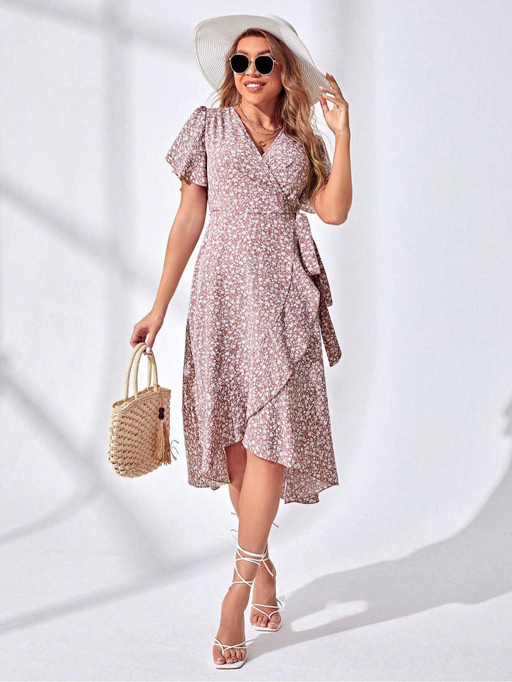 Light & Playful Summer Wrap Dress with Floral Pattern – Amira-S-Nora Luxe