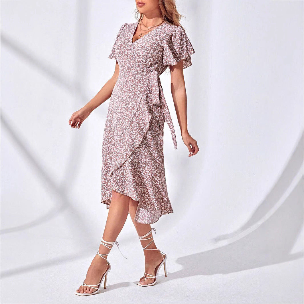 Light & Playful Summer Wrap Dress with Floral Pattern – Amira-S-Nora Luxe
