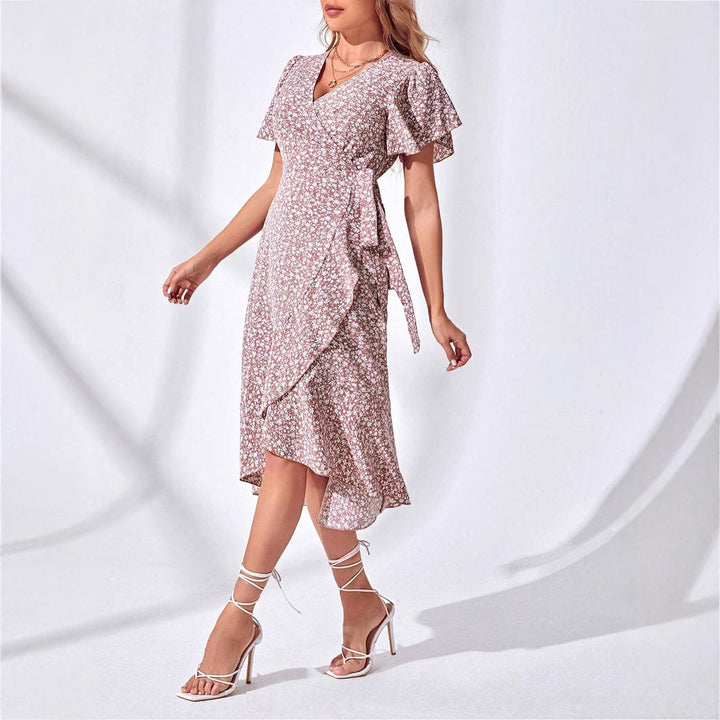 Light & Playful Summer Wrap Dress with Floral Pattern – Amira-S-Nora Luxe