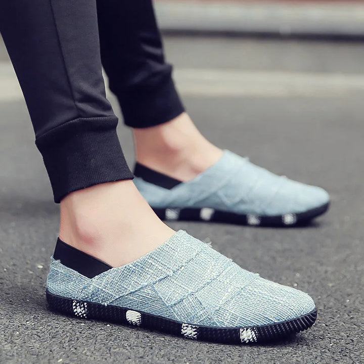 Light & Stylish Canvas Espadrilles with Hemp Sole for Men - Elias-Light blue-6.5-Nora Luxe