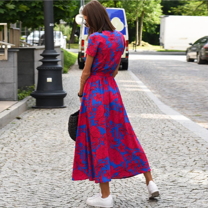 Light Summer Dress - Avery-red-blue-S-Nora Luxe