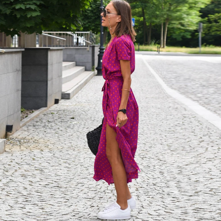 Light Summer Dress - Avery-red-blue-S-Nora Luxe