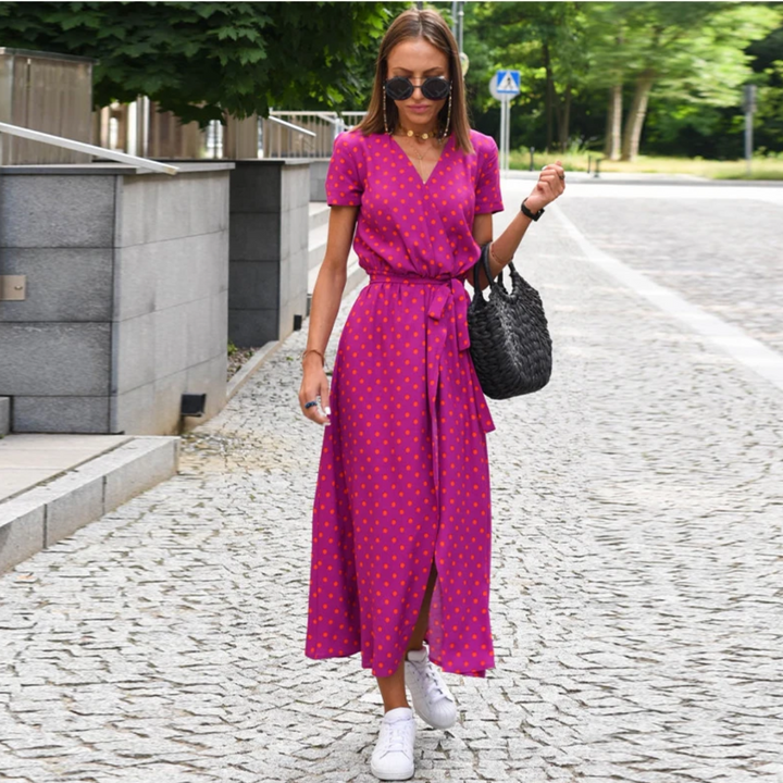 Light Summer Dress - Avery-red-blue-S-Nora Luxe