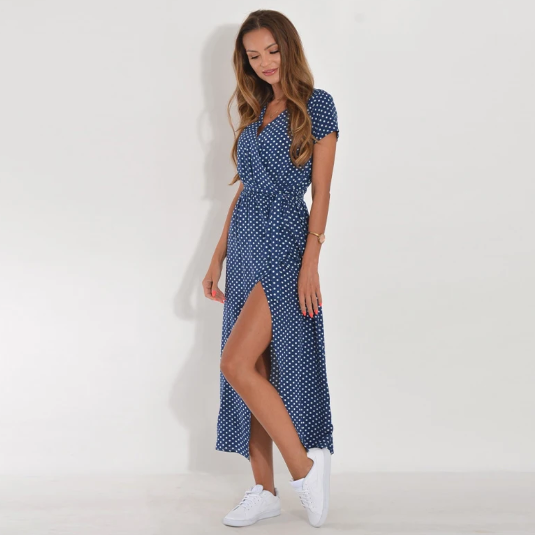Light Summer Dress - Avery-red-blue-S-Nora Luxe