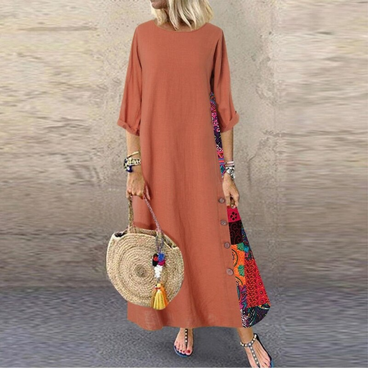 Light Summer Dress with Timeless Design – Nadine-Orange-S-State of Style