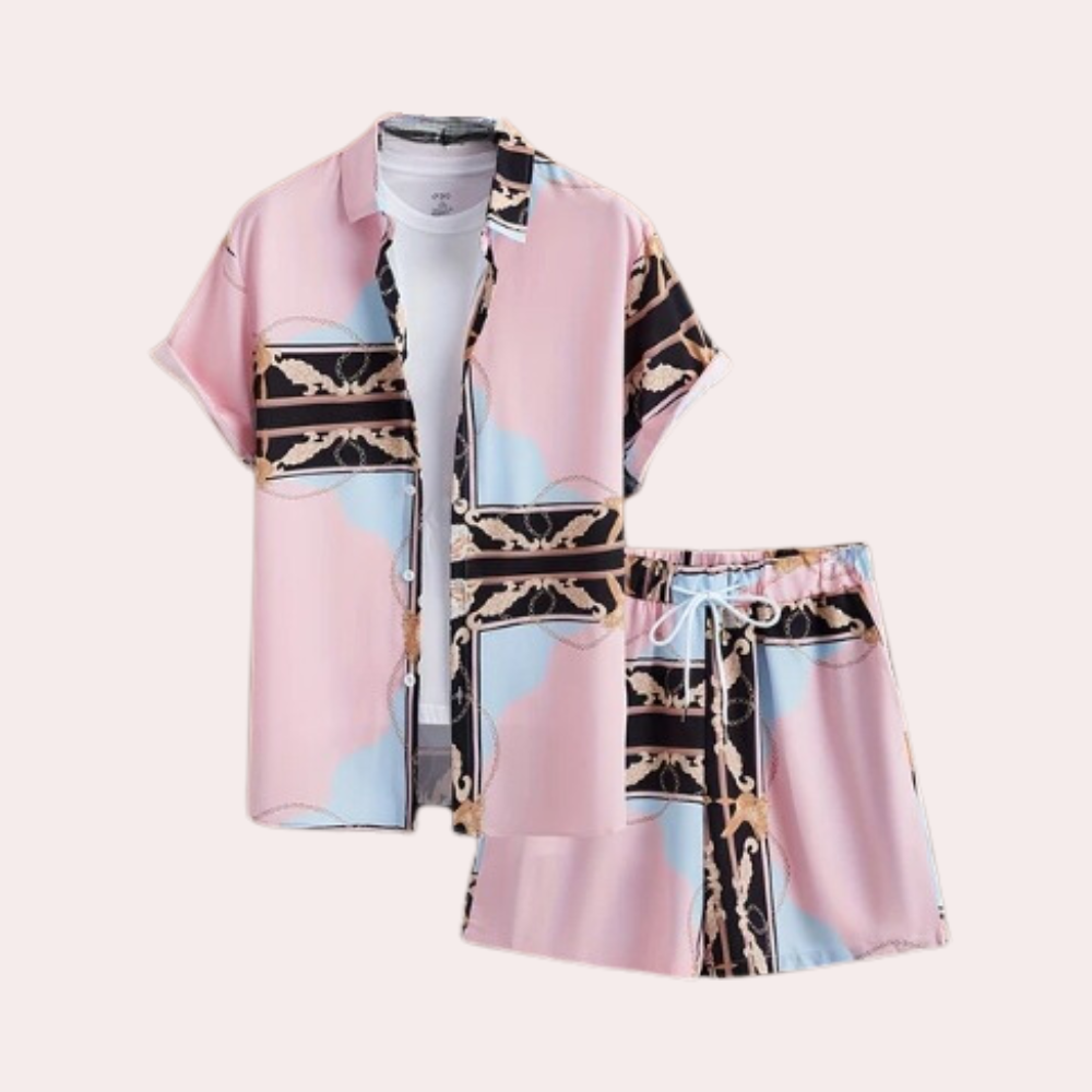 Light Summer Set for Men - Elias-Pink-S-Nora Luxe
