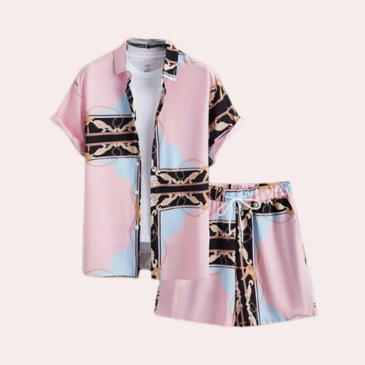 Light Summer Set for Men - Elias-Pink-S-Nora Luxe