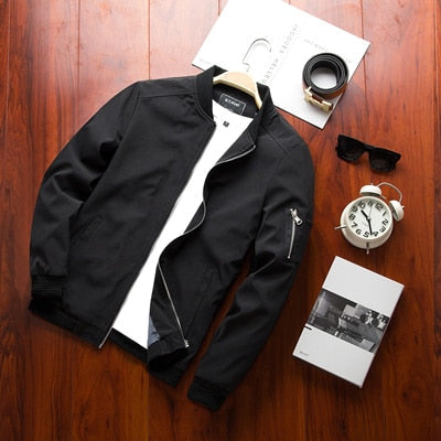 Light & trendy men's bomber jacket with zipper – Jaron-Black-M-Nora Luxe