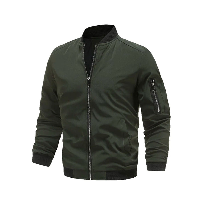 Light & trendy men's bomber jacket with zipper – Jaron-Green-M-Nora Luxe