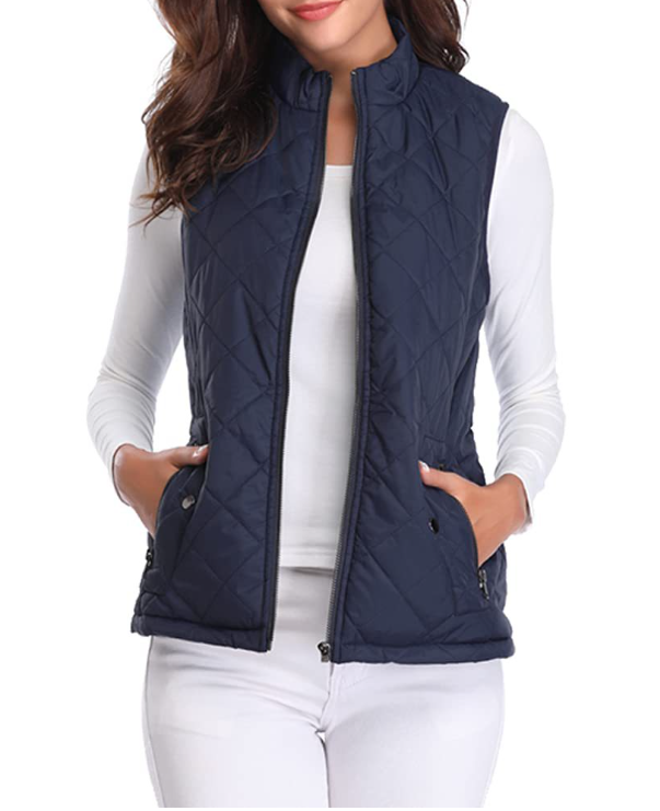 Lightly Padded Stylish Women's Bodywarmer - Lara-Blue-S-Nora Luxe