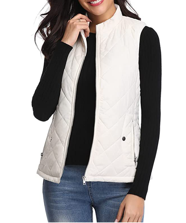 Lightly Padded Stylish Women's Bodywarmer - Lara-White-S-Nora Luxe