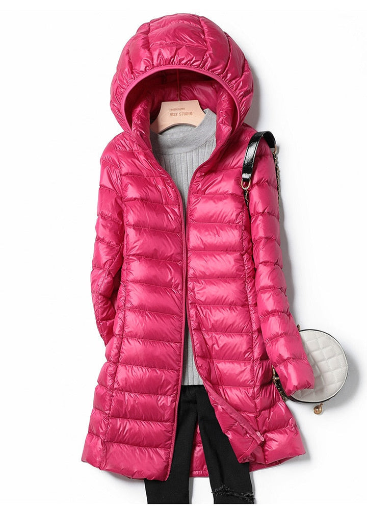 Lightweight Casual Women's Winter Jacket - Nova-Dark Pink-M-Nora Luxe