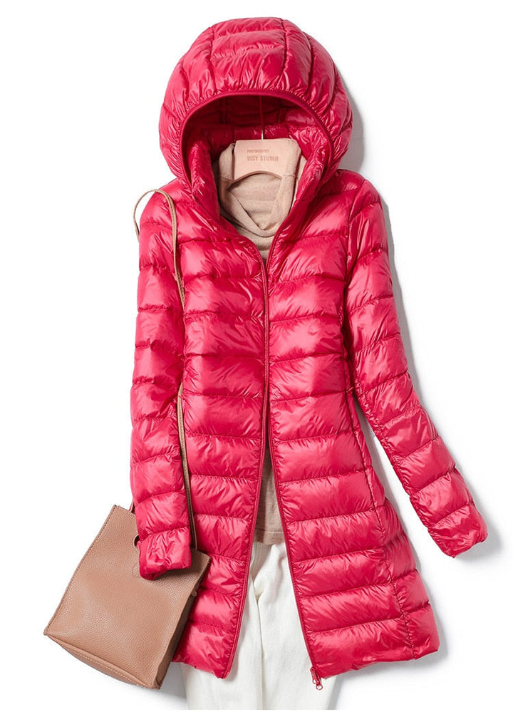 Lightweight Casual Women's Winter Jacket - Nova-Red-M-Nora Luxe