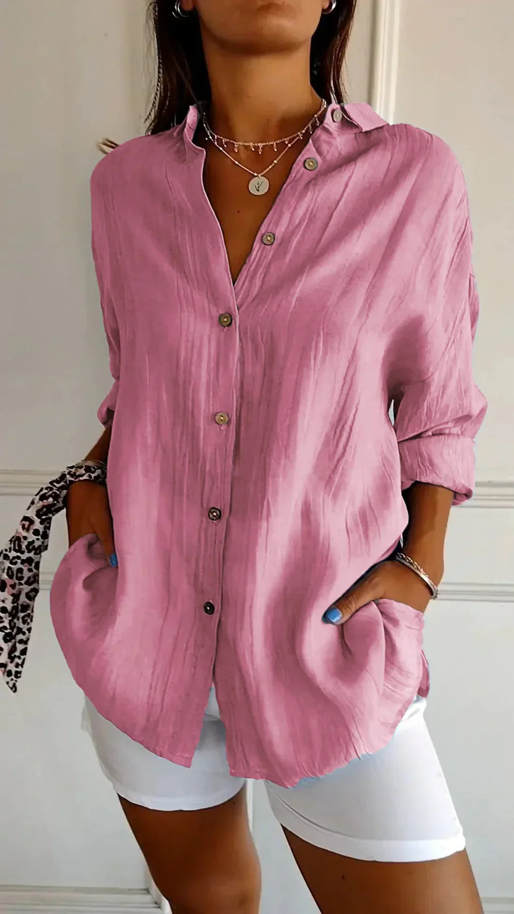 Lightweight Ladies Blouse - Elodie-Pink-S-The Livary