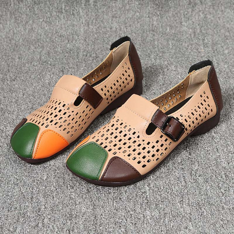 Lightweight Ladies' Sandals with Buckle – Zoë-Beige-3-State of Style