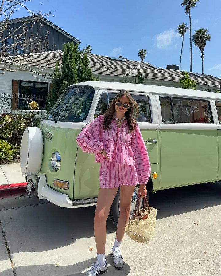 Lightweight leisure outfit for women – Solenne-Green-S-Nora Luxe