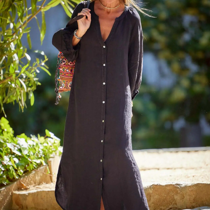 Lightweight Long Summer Dress - Naomi-White-2XS-Nora Luxe