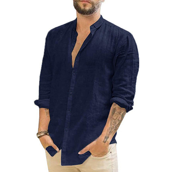 Lightweight Men's Cotton Shirt - Elias-Black-M-Nora Luxe